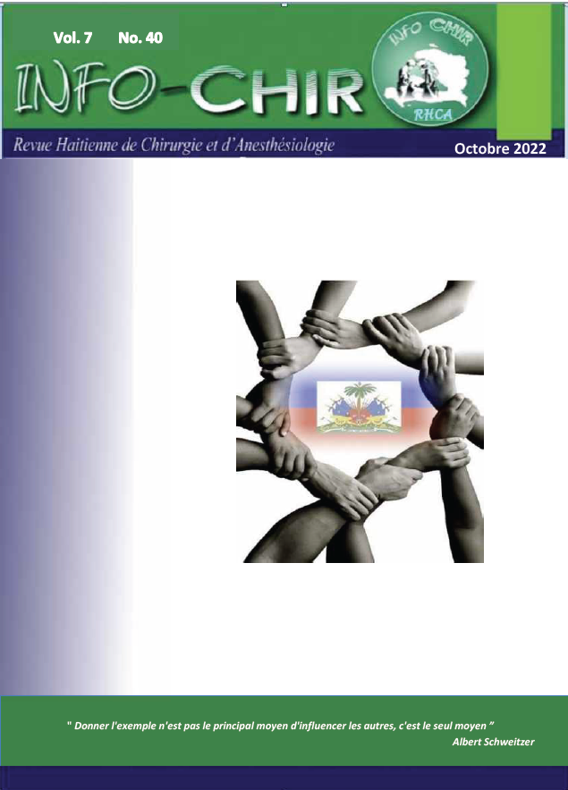 RHCA : Revue Haitienne de Chirurgie et d’Anesthésiologie.