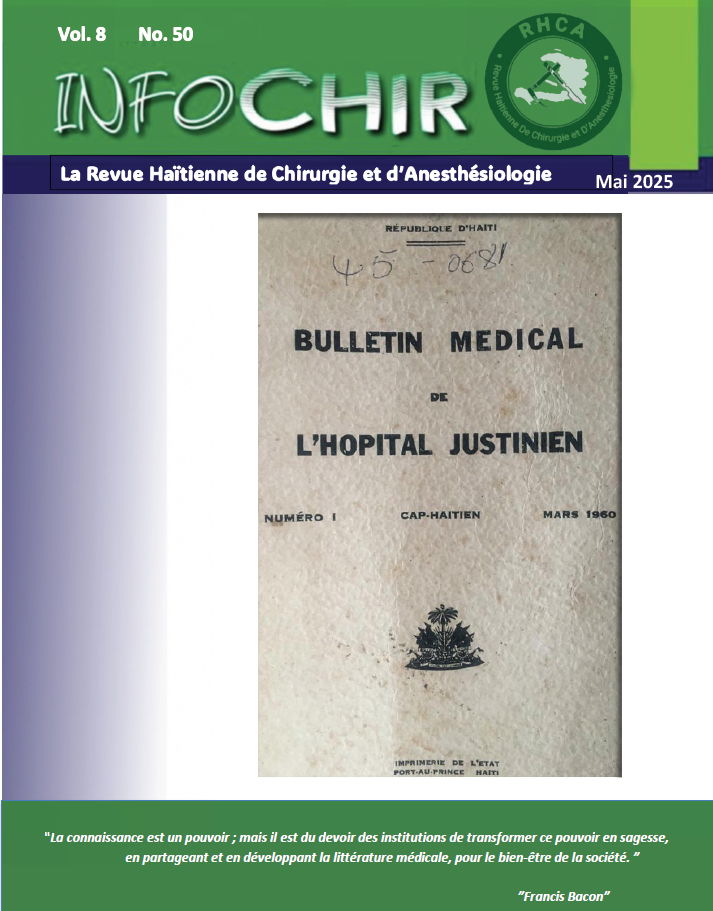 RHCA : Revue Haitienne de Chirurgie et d’Anesthésiologie.